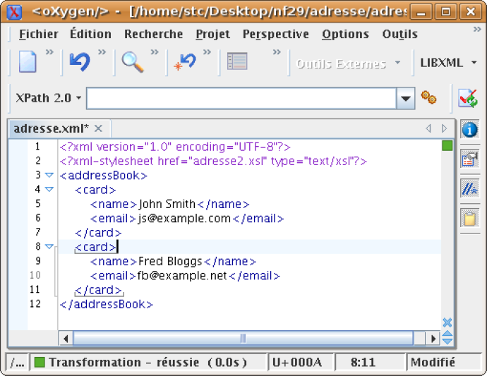 D&eacute;claration XSLT standard