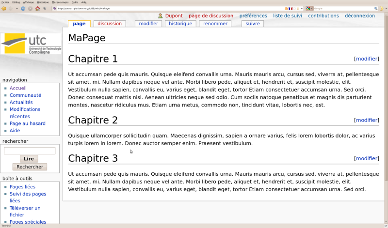 Visualisation de la nouvelle version courante (MediaWiki)