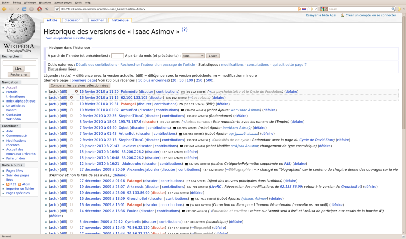 Exemple d'historique (Wikipédia)
