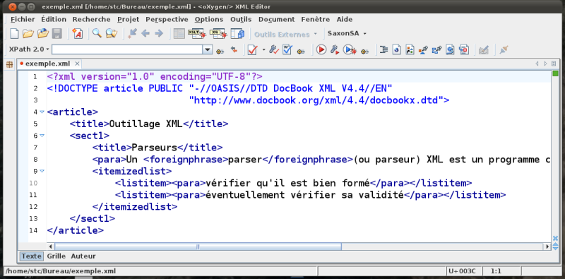 Outillage XML