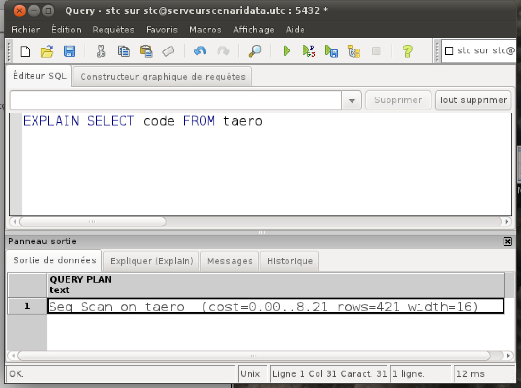 EXPLAIN SELECT code FROM taero