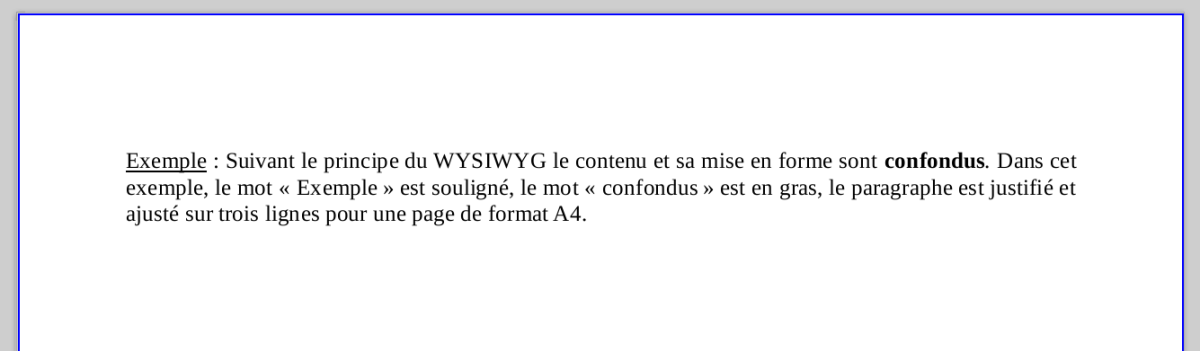 Un contenu WYSIWYG (LibreOffice)