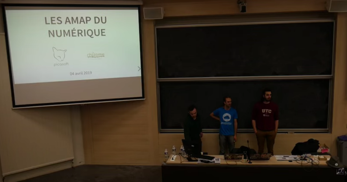 Conférence "Les AMAP du numérique" à l'UTC par Picasoft et Rhizome (webtv.utc.fr, CC BY-SA)