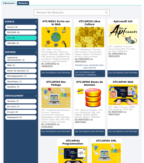 8 librecours UTC en avril 2022 (~400h)